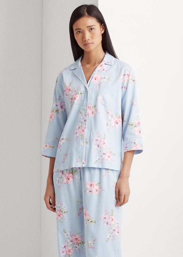 Women's Ralph Lauren Print Cotton-Blend Pajama Sets | 501824VIW